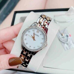 New Bulova Ladies 28mm Crystal Watch